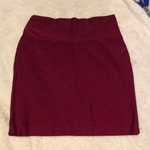 Maroon high waisted bodycon skirt